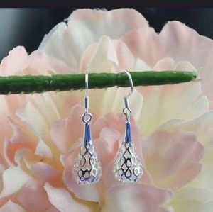 Sterling Silver Chandelier filigree Drop Earrings